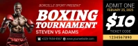 Red Professional Boxing Tournament Ticket Twitter Banner template