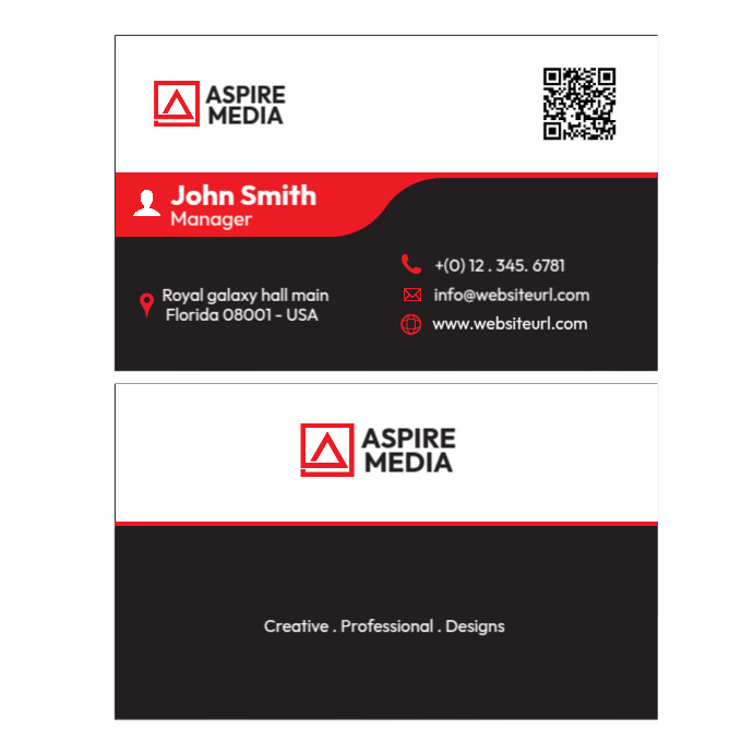 Red Professional Business Calling Card Template | PosterMyWall