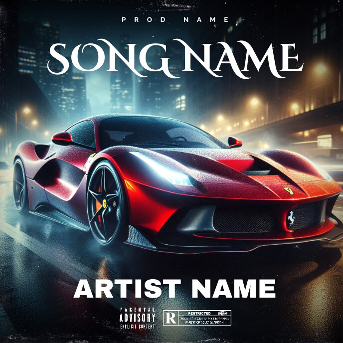 Red Professional Car  Album Cover template