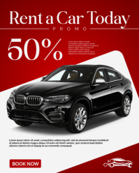Red Professional Car Rental Promotion Instagram Portrait template