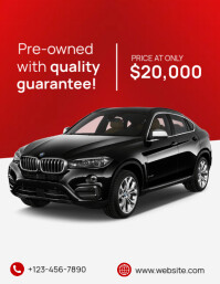 Red Professional Car Rental Service Flyer (us Letter) template