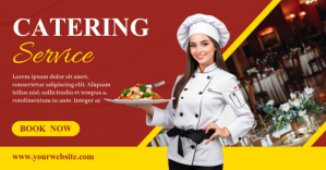 Red Catering Service Promotion Facebook Shared Image Template