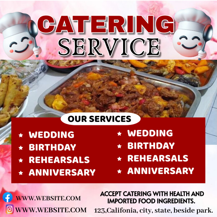 Plantilla de Red Professional Catering Services Ads Instag | PosterMyWall