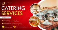Red Professional Catering Services Facebook Shared Image template