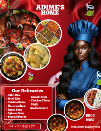 Red Professional Chef And Culinary Service  Flyer (us Letter) template