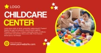 Red Professional Childcare Center Facebook Shared Image template