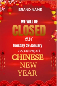 Red Professional Chinese New Year 2025 Pinterest Graphic template
