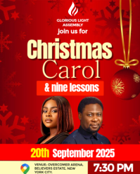 Red Professional Christmas Carol Flyers  Instagram Portrait template