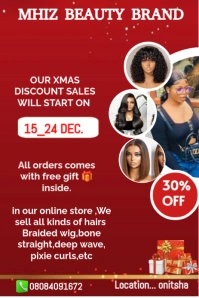 Red Professional Christmas Discount Sale Flyer Pinterest Graphic template