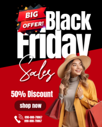 Red Professional Christmas New Year Sale  Instagram Portrait template