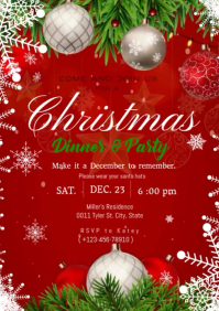 Red Professional Christmas Party A4 template