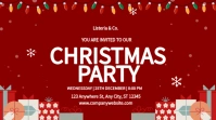 Red Professional Christmas Party Invitation Card Twitch Overlay template