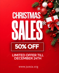 Red Professional Christmas Sales  Instagram Portrait template