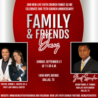 Red Professional Church Anniversary Celebration Instagram Post template