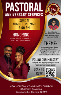 Red Church Anniversary Tabloid Template