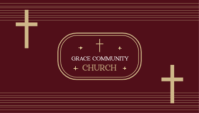 Red Church Business Card Business Card Template - Page 1