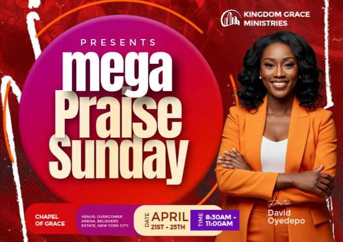 Red Professional Church Flyers  A4 template