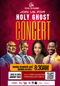 Red Professional Church Flyers  A5 template