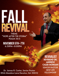 Rød Church Revival Event Рекламная листовка Template