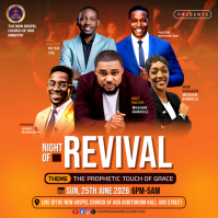 Red Church Revival Event Quadrato Template