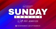 Red Professional Church Service Facebook Shared Image template