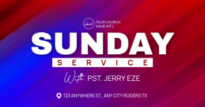 Red Professional Church Service Facebook Shared Image Isithombe Esabiwe ku-Facebook template