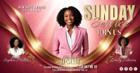 Red Professional Church Service Facebook Shared Image Video template