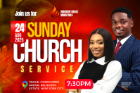 Red Professional Church Service Poster template