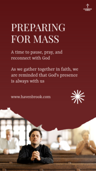 Czerwony Church Service Preparation Instagram Story Template - Page 1