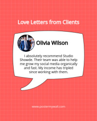 Red Professional Client Review Template Design Instagram Portrait