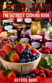 Red Professional Cookbook, Jam,jelly,fruits, Ikhava Yencwadi template