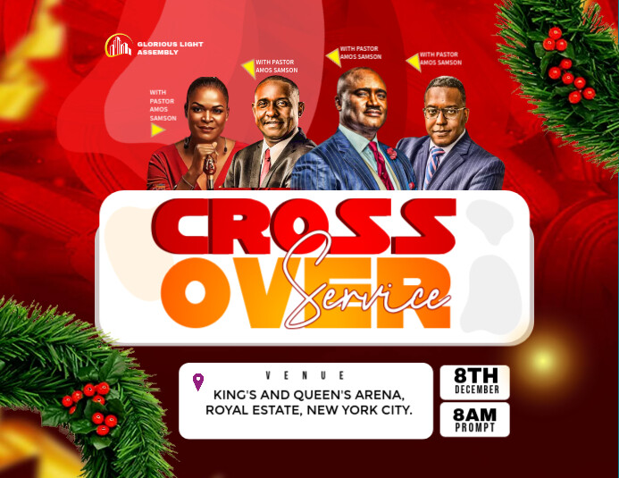 Red Professional Crossover,  Christmas Carol, Christmas Church, Revival Prayer Worship And Praise, S 传单(美国信函) template