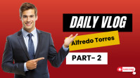 Red Professional Daily Vlog Youtube Thumbnail template