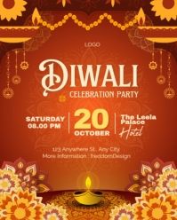 Red Professional Diwali Instagram Portrait template