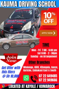 Red Professional Driving School Offer Poster template