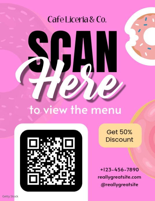 Red Professional Editable Scan Qr Code Flyer | Edtable Scan For Menu ...
