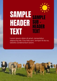 Red Professional Farm Animals A3 Video template