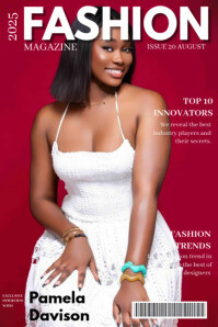 Red Professional Fashion Magazine Cover  Poster 海报 template