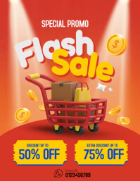Red Professional Flash Sale Orange Blue  Flyer (us Letter) template