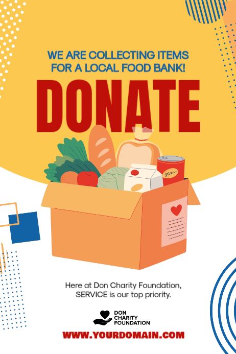 Food Bank Donation Posters Template | PosterMyWall