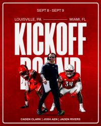 Red Football Event Instagram Portrait Template