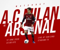 Red Professional Football Gameday Medium Rectangle template