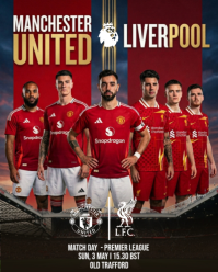 Red Professional Football Match Instagram Portrait template