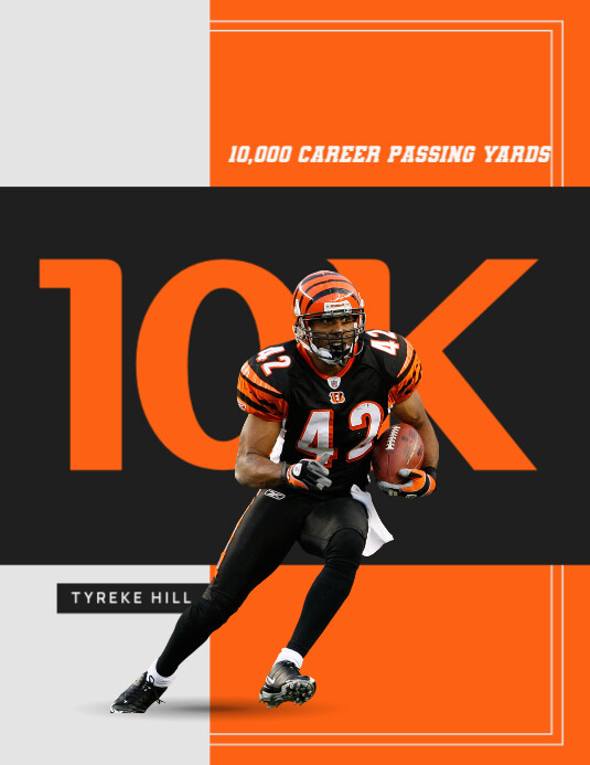 Red Professional Football Player Card Flyer (us Letter) Pamflet (Letter AS) template