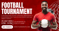 Red Professional Football Tournament Facebook Shared Image template