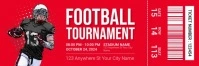 Red Professional Football Tournament Ticket Twitter Banner template