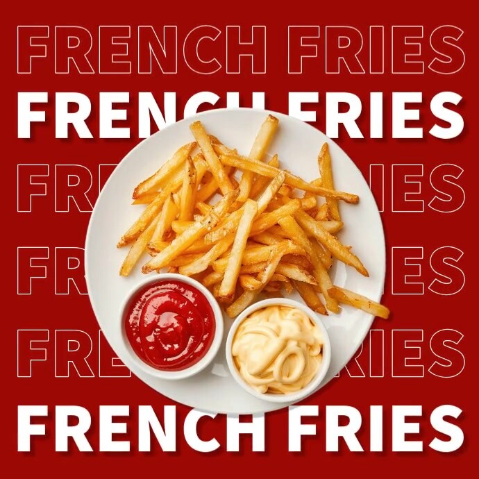 Red Professional French Fries Instagram Post Template | PosterMyWall