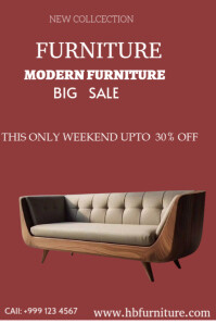 Red Professional Furniture Poster template