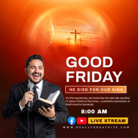 Red Professional Good Friday Square template