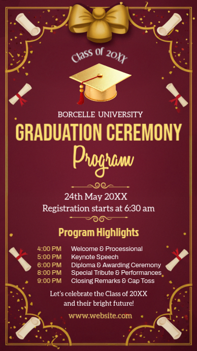 Red Professional Graduation Ceremony Instagram Story Template ...
